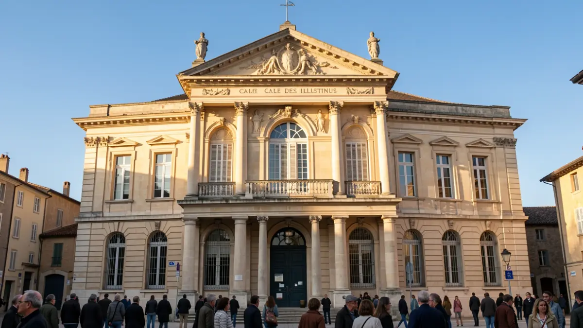 Façade de la mairie d'Agen avec la Salle des Illustres.