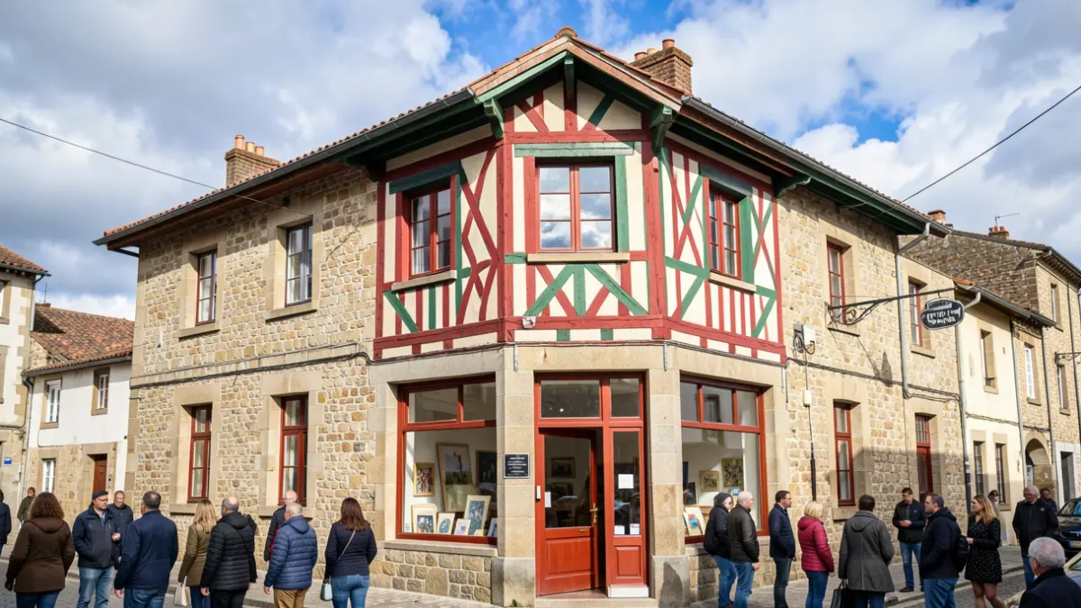 Facade of a Basque-style art studio.