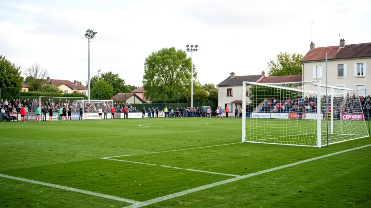 Terrain de football à Ussac pour le Challenge Brassard Rose.