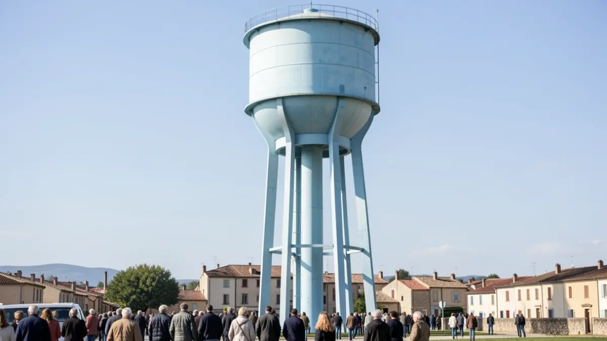 Generic image of a water tower in the Nouvelle-Aquitaine region.