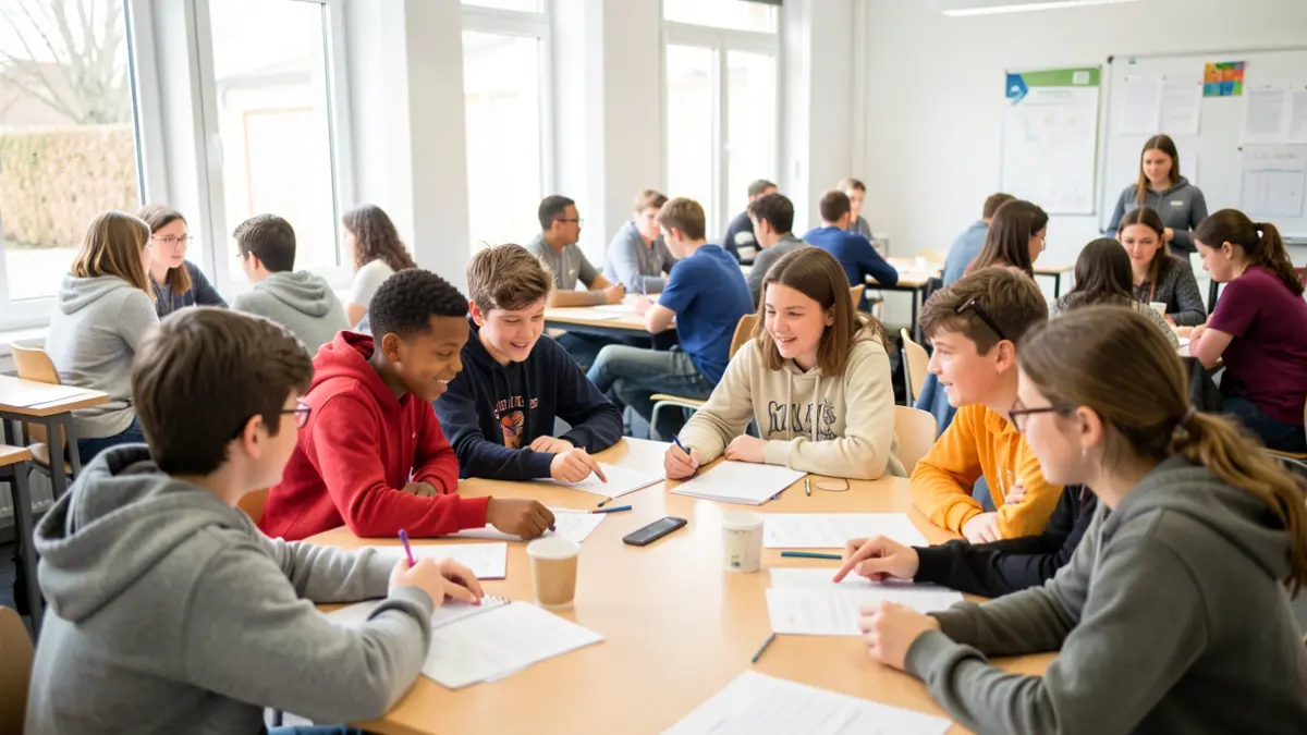 Image générique de jeunes élèves participant à une élection dans une salle de classe.
