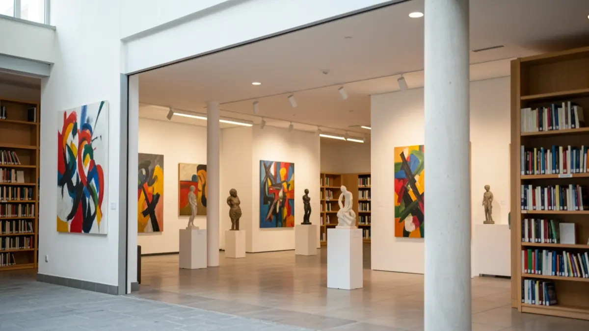 FDAC contemporary art exhibition at the Montpon-Ménestérol media library.