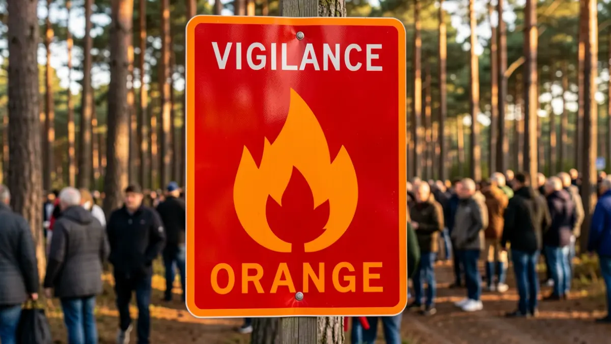 Signal 'Vigilance Orange' pour la prévention des feux de forêt en Gironde.