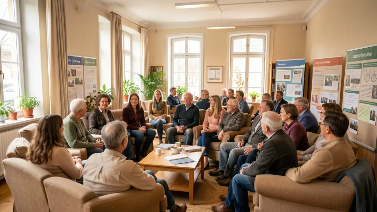 Image générique d'un forum dédié aux aidants, montrant une atmosphère de soutien communautaire et d'information.
