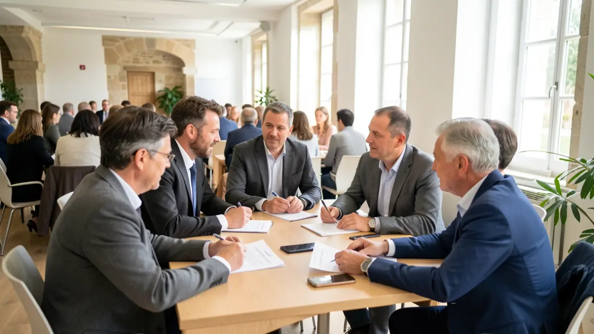 Generic image of a professional meeting in a bright Nouvelle-Aquitaine office.