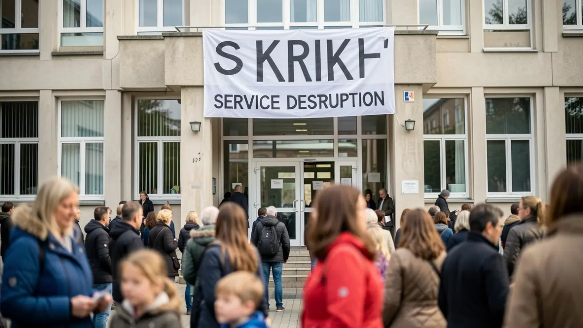 Image générique d'une école avec un avis de grève et service minimum d'accueil.