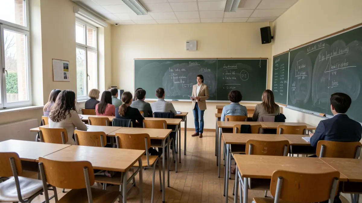 Generic image of an empty classroom in a Nouvelle-Aquitaine school.