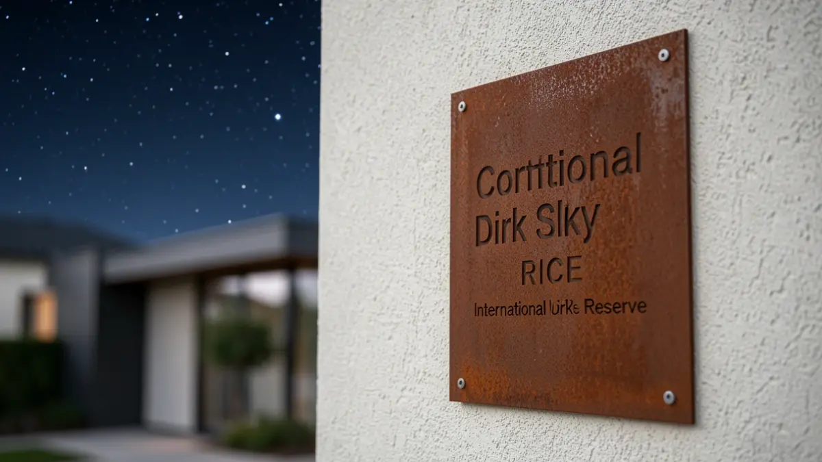 International Dark Sky Reserve (RICE) plaque awarded to the communes of the Arcachon Basin.