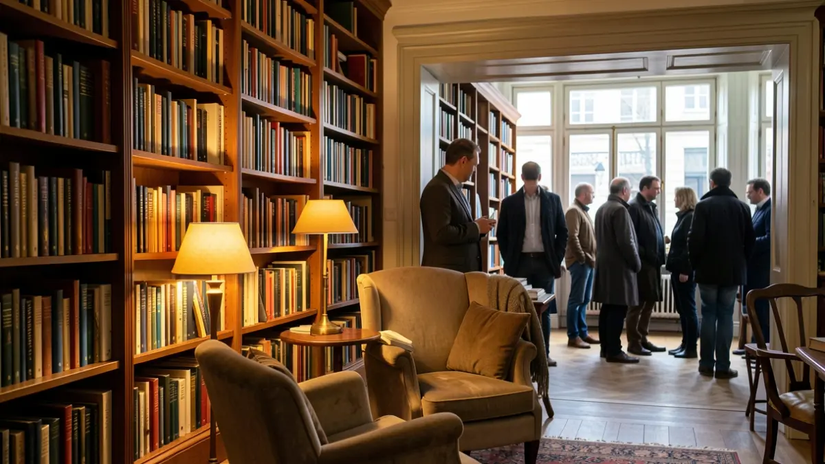 Generic image of a cozy library with books and an armchair.