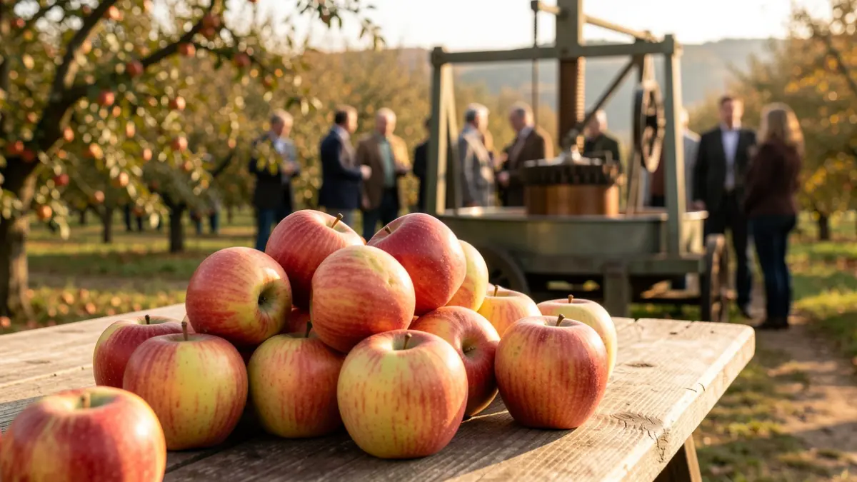 Generic image of fresh apples in an orchard.