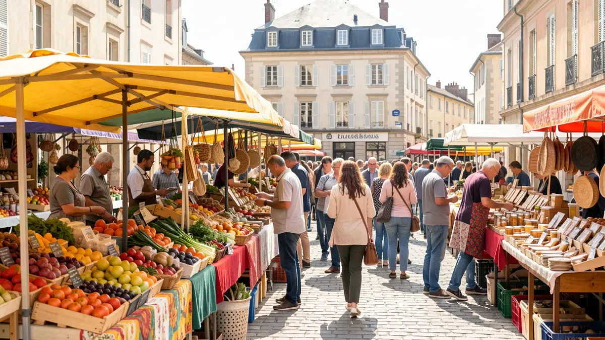 Generic image of a local producer market in Nouvelle-Aquitaine.