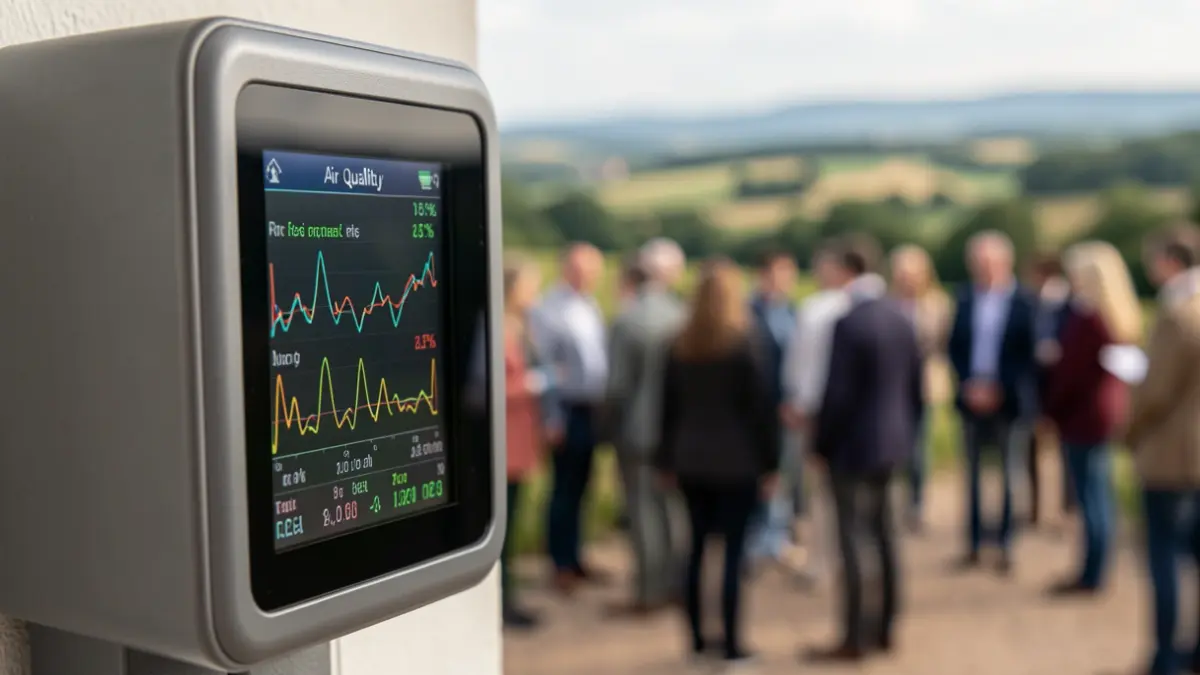 Generic image of an air quality monitoring device displaying data.