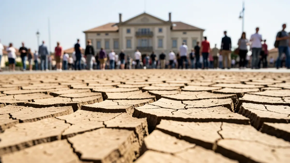 Generic image of cracked dry earth with fissures.