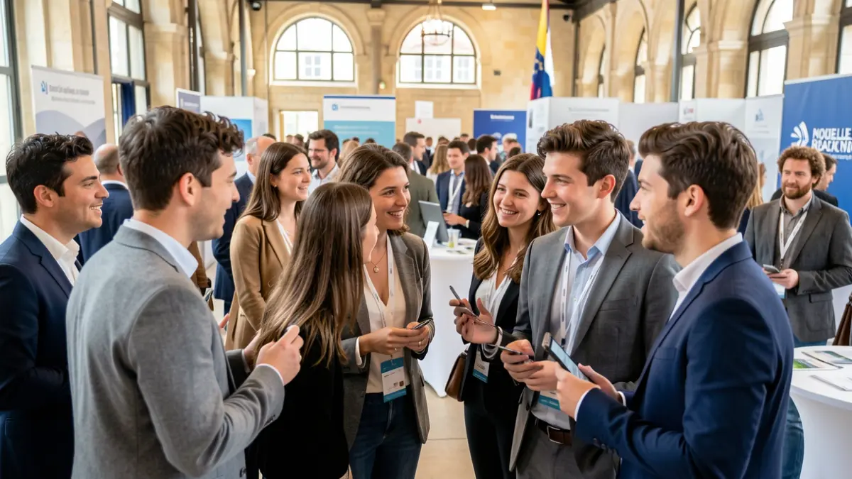 Generic image of a professional networking event for young people.