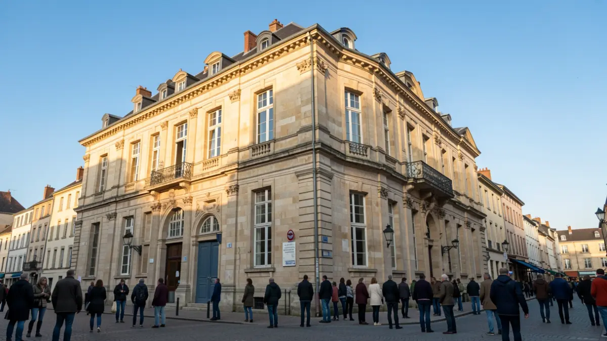 Façade d'un bâtiment à Angoulême, Ville créative de l'UNESCO pour la littérature.