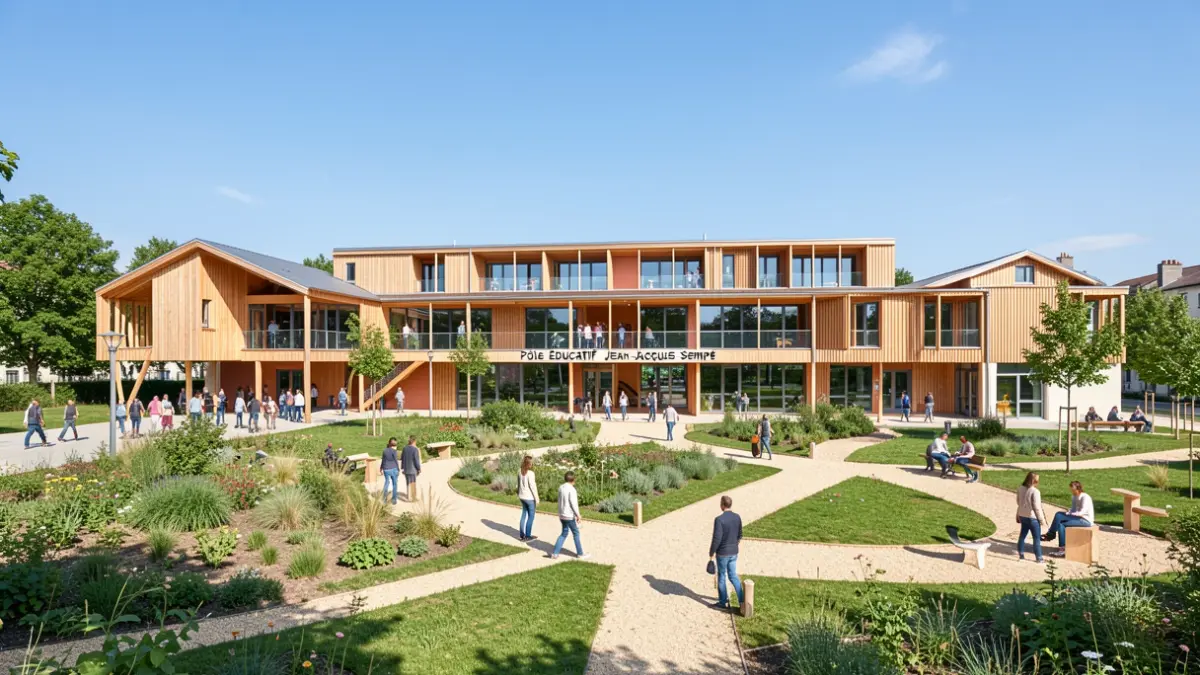 The new Jean-Jacques Sempé educational center in Angoulême, a bright and modern building designed for comprehensive child support.
