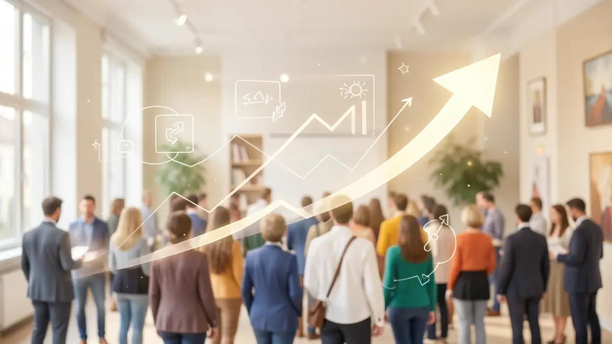 Image générique représentant le développement professionnel et le bien-être dans les métiers de l'humain, avec des éléments symboliques de formation et d'égalité.