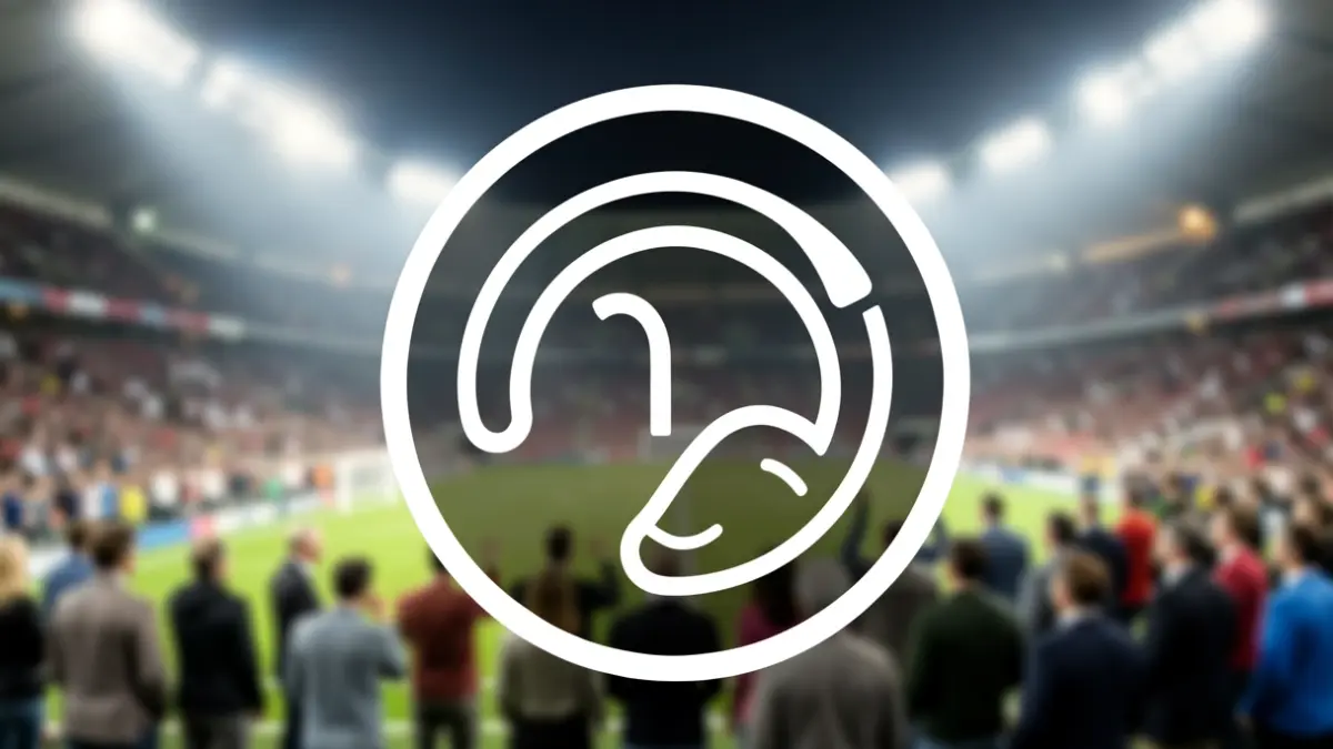 Generic image of a call for sports events, with a stylized graphic element on a blurred stadium background.
