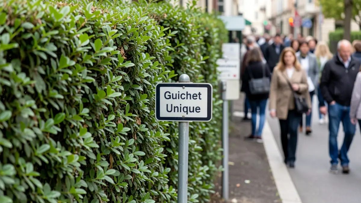 Generic image of a hedge with an information sign.