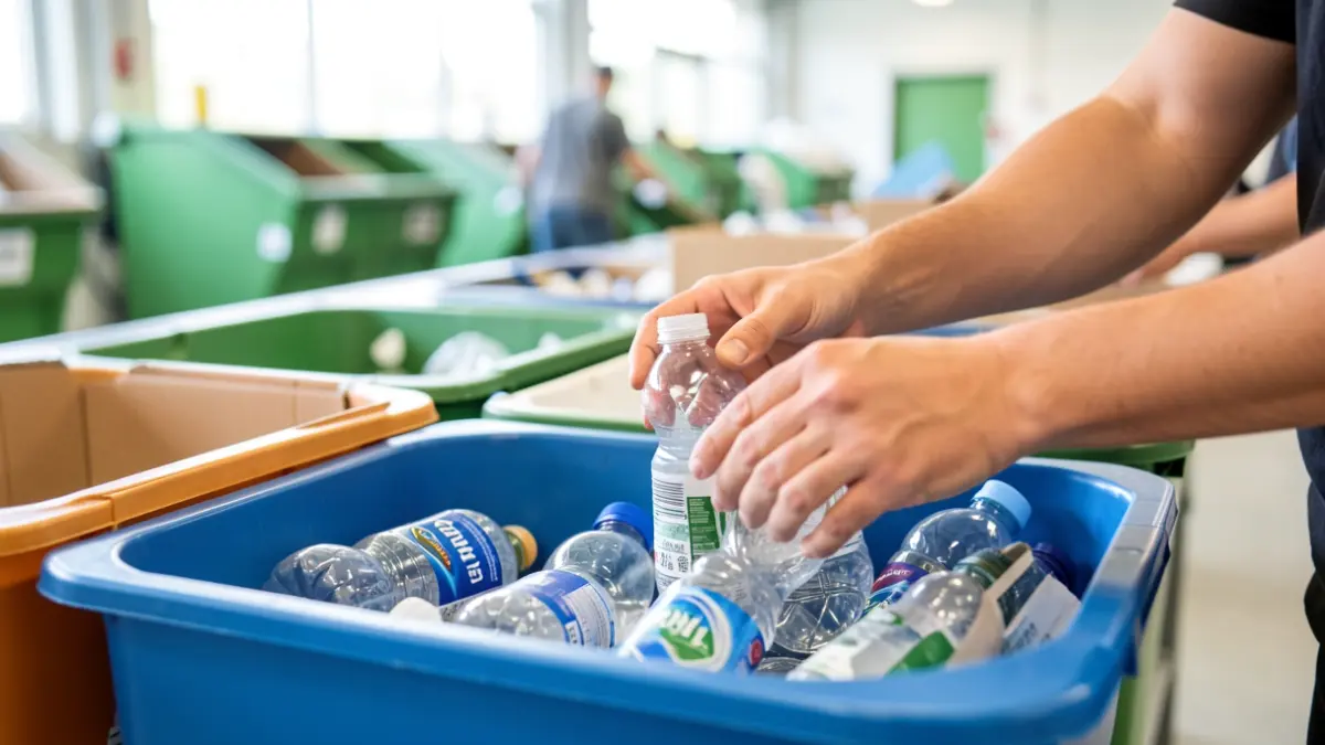 Generic image of household waste sorting.