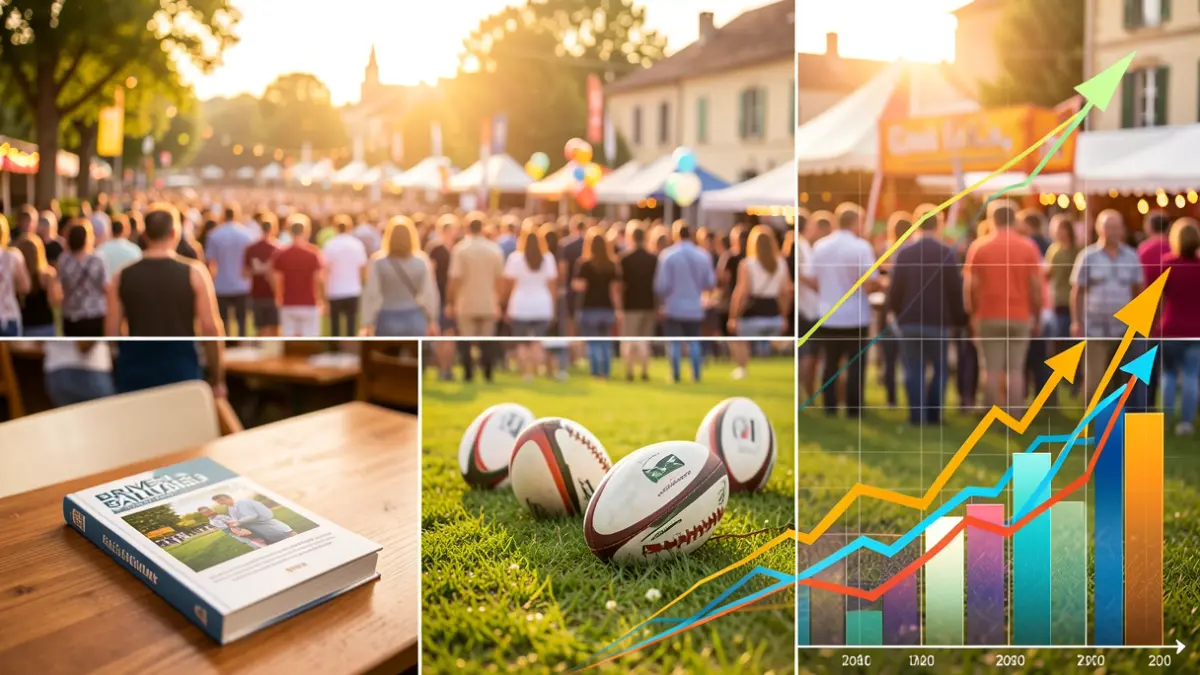 Image générique de l'impact économique des grands événements à Brive-la-Gaillarde, montrant des éléments de culture, de sport et de croissance économique.