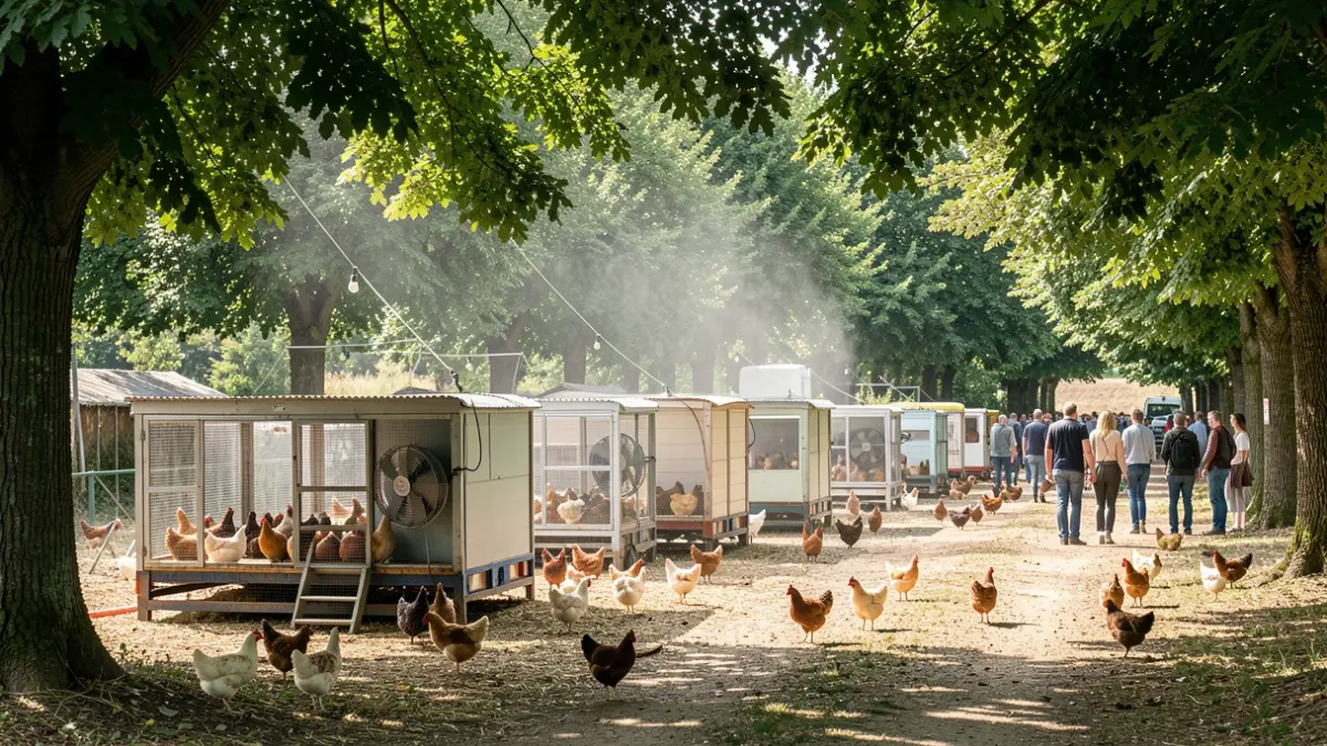 Generic image: with trees for shade and ventilation systems.