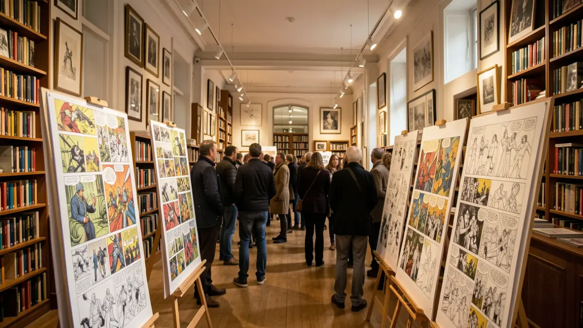 Exposition de bandes dessinées 'Griffonne' à la Bibliothèque municipale de Chancelade.