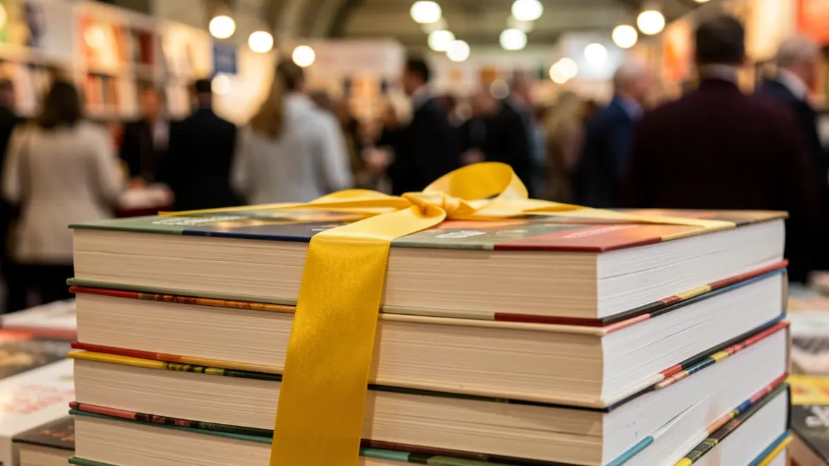 Generic image of a literary award on books.