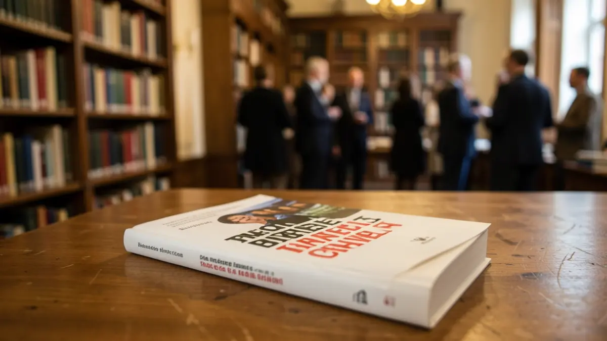 Image générique d'un livre posé sur un bureau dans une bibliothèque.