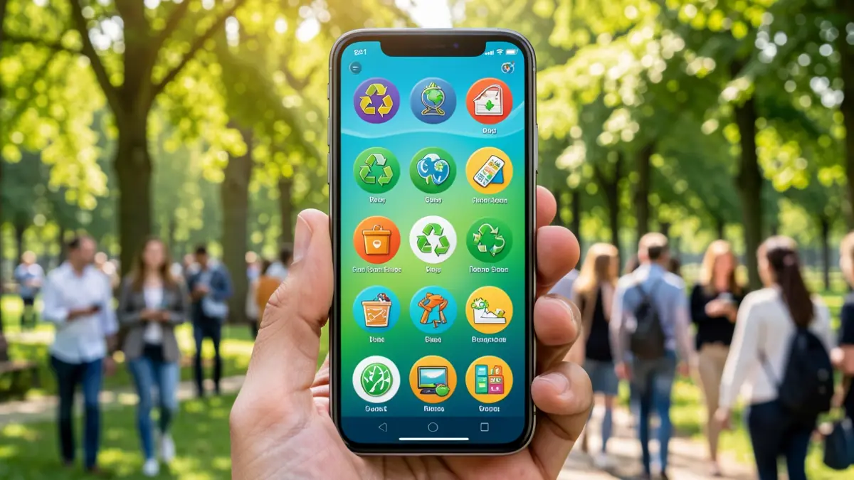 Image générique d'un écran de smartphone affichant un jeu sur le thème de l'environnement.