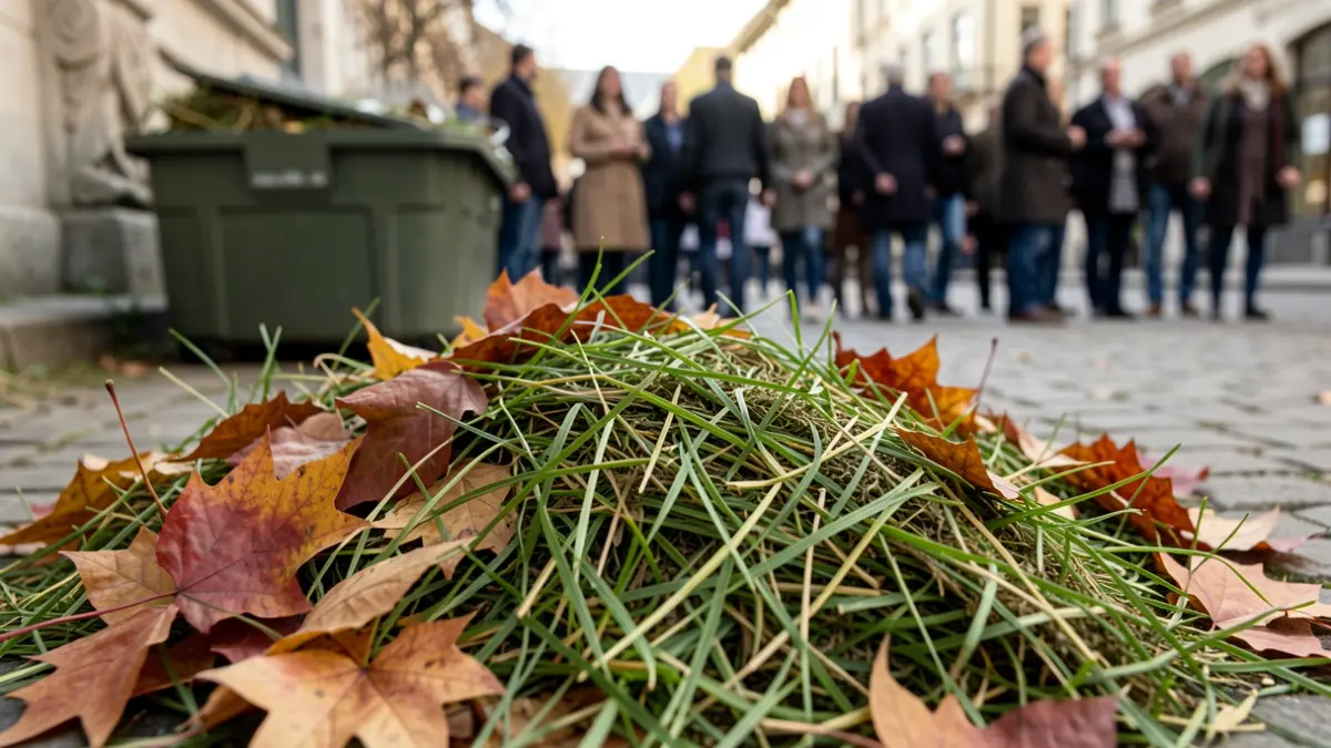 Generic image of leaves and grass clippings for composting.
