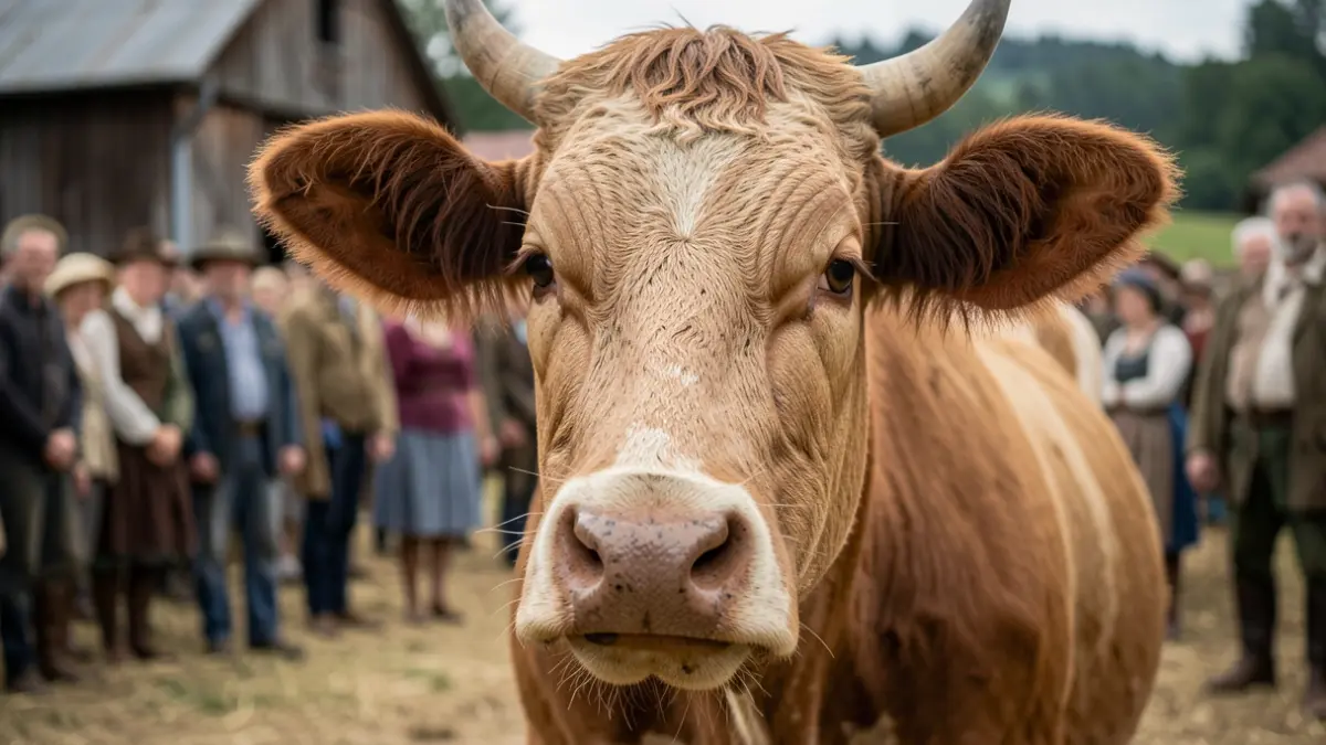 Generic image of a cow in a farm environment.