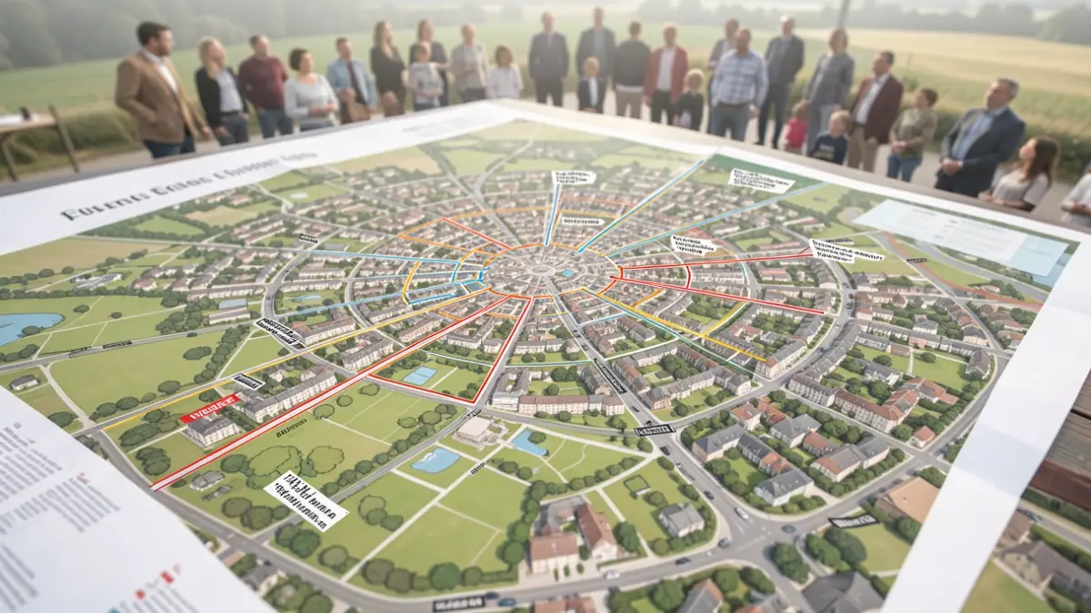 Image générique d'une carte de planification urbaine.