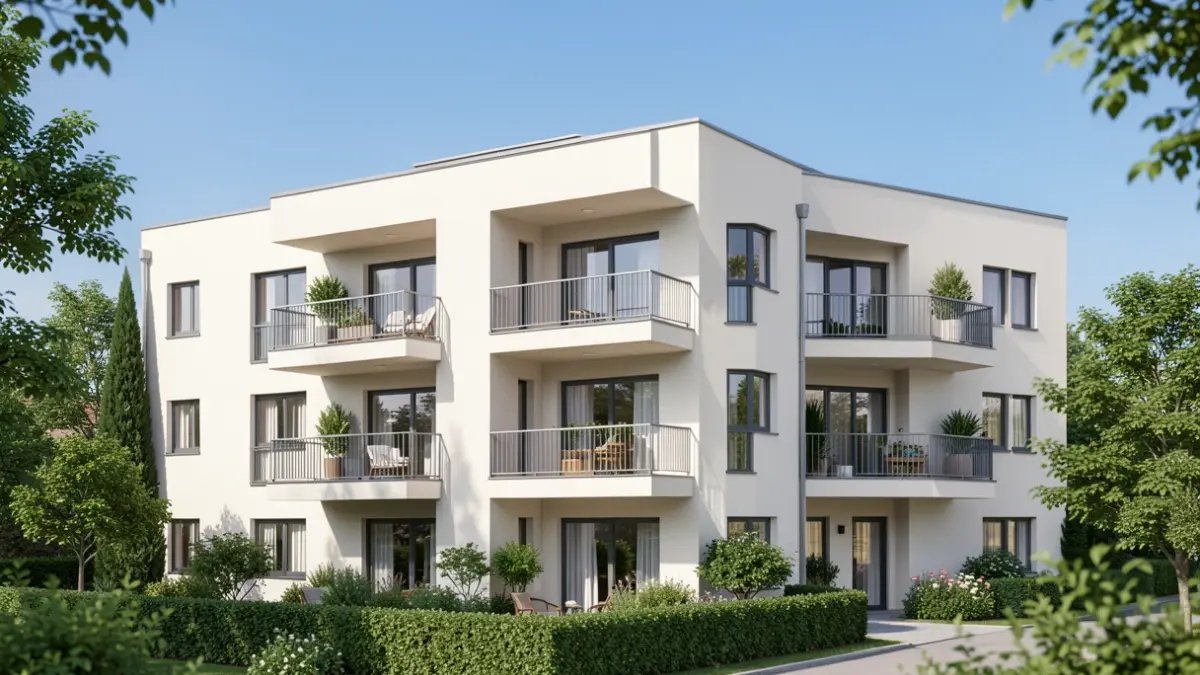 Generic image of a modern residential building facade with balconies.