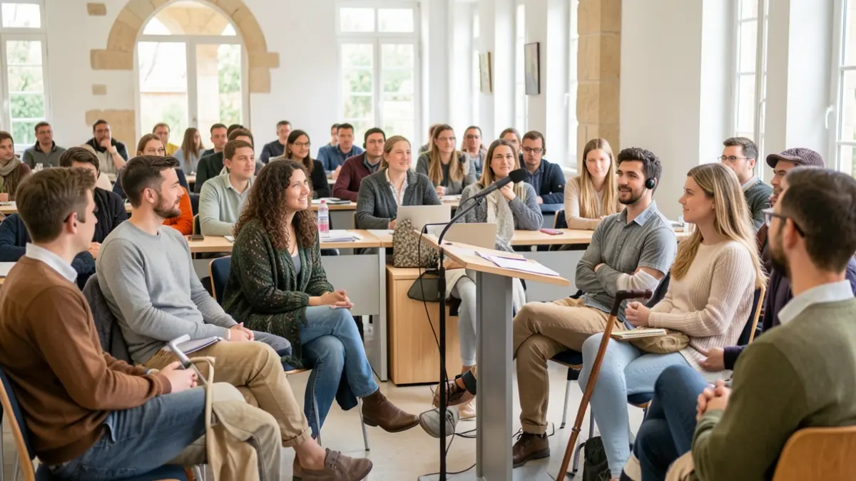 Generic image of a diverse group of young adults in a modern educational setting, conveying hope and collaboration.