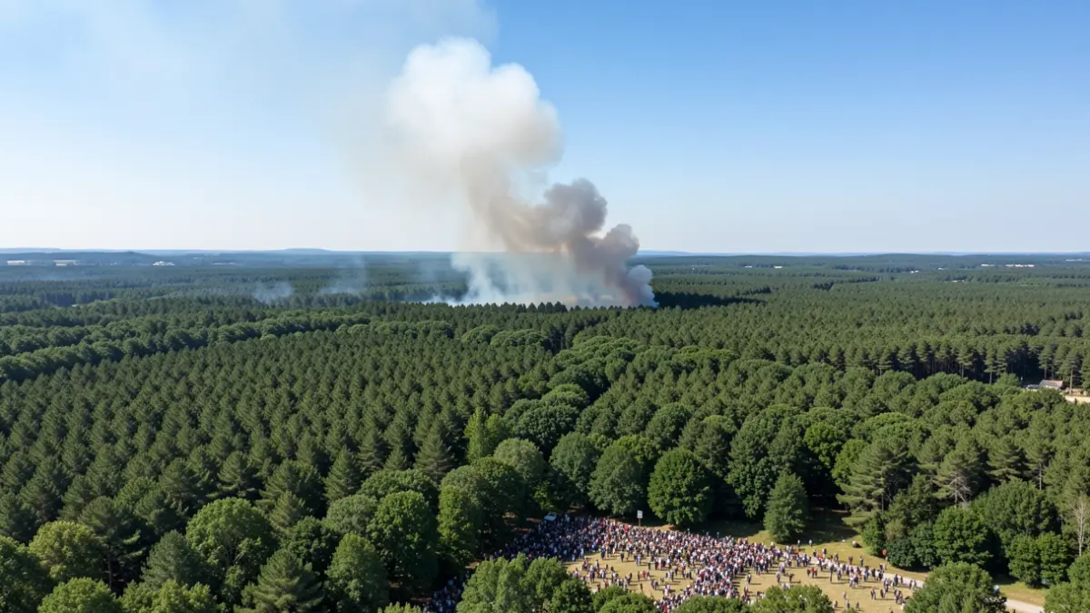 Generic image of smoke rising from a forest.