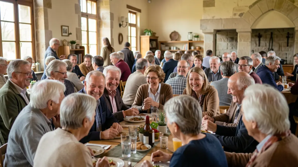 Generic image of people of different ages participating in convivial activities in a community center.