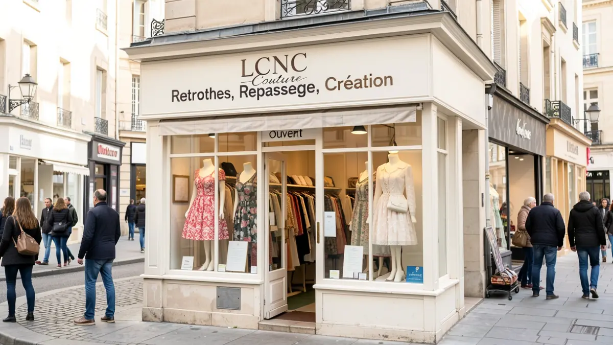 Façade du magasin LCNC Couture à Saint-Seurin-sur-l'Isle.