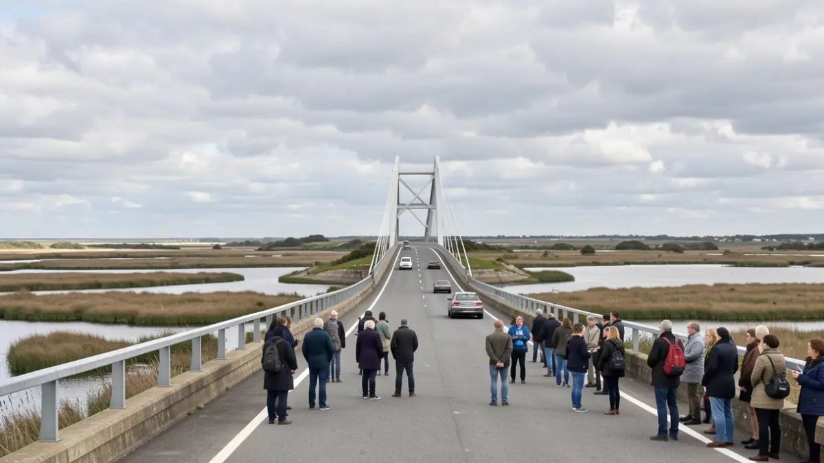 Image générique d'un pont en cours de consultation publique, avec des éléments de paysage naturel.