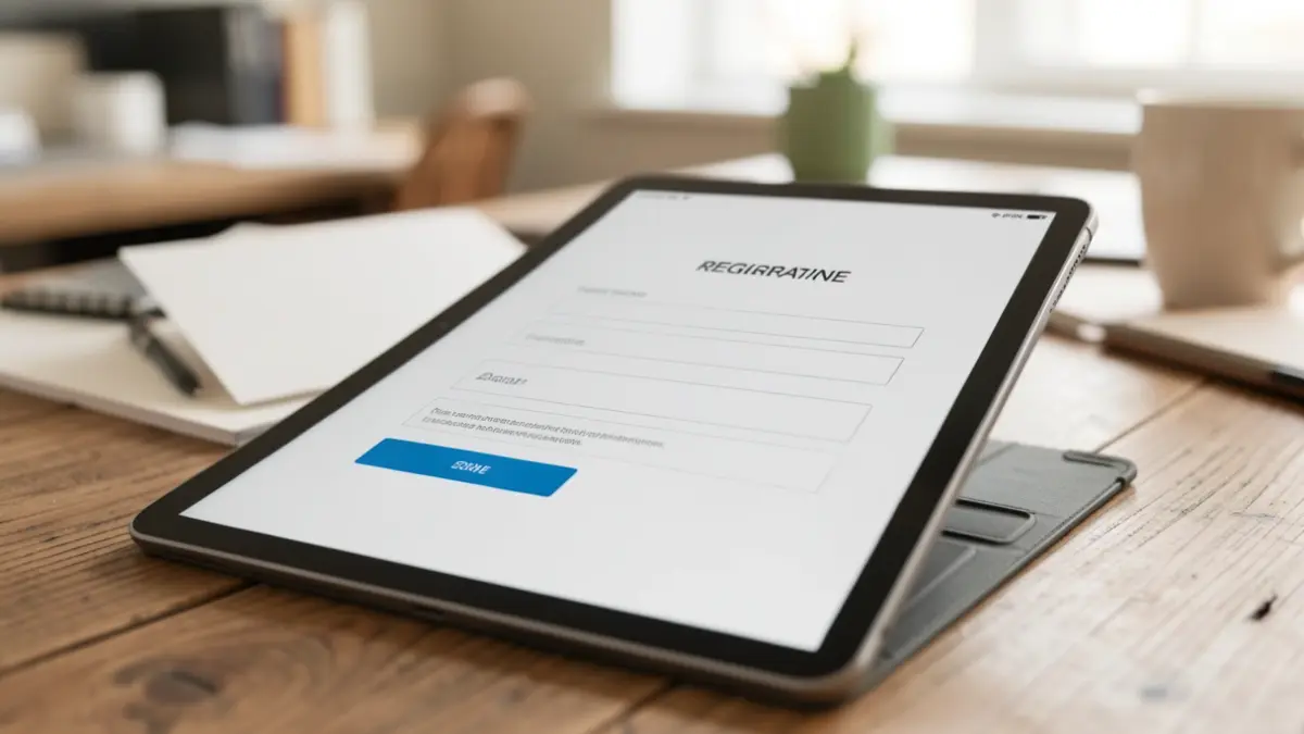 Generic image of a tablet displaying a declaration form.