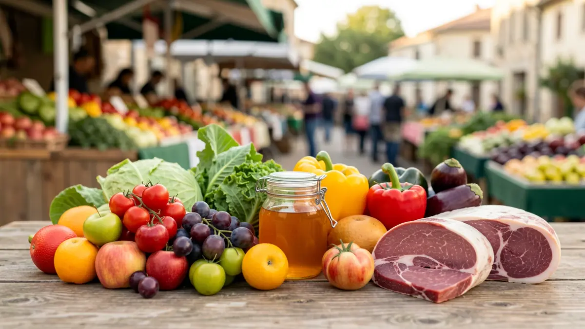 Generic image of fresh and varied local products.