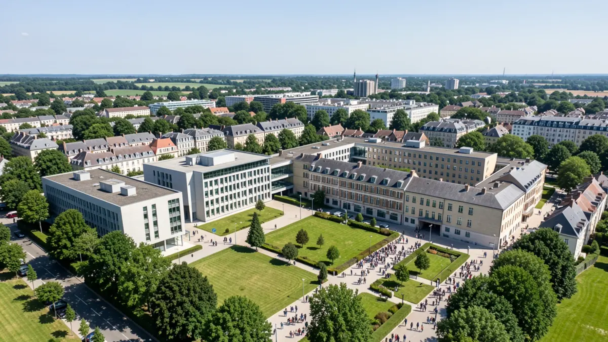 Aerial view of the University of Limoges campus.
