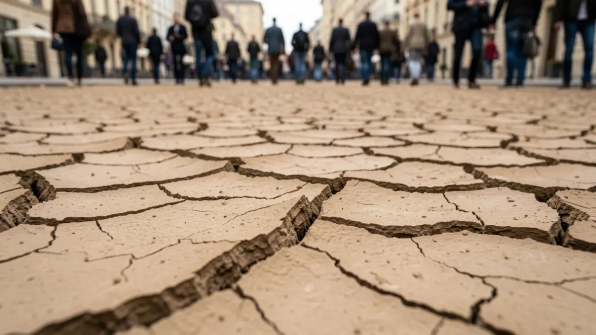 Image générique de terre craquelée symbolisant le phénomène de retrait-gonflement des argiles.