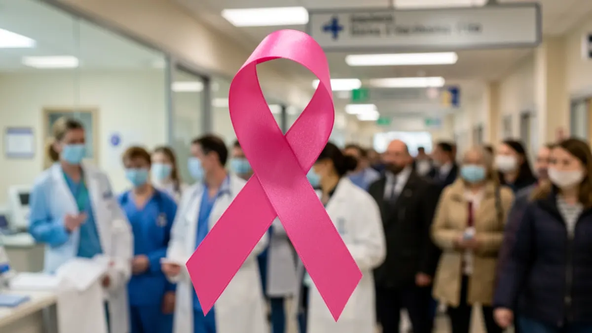 Generic image of a pink ribbon symbol for the fight against breast cancer.