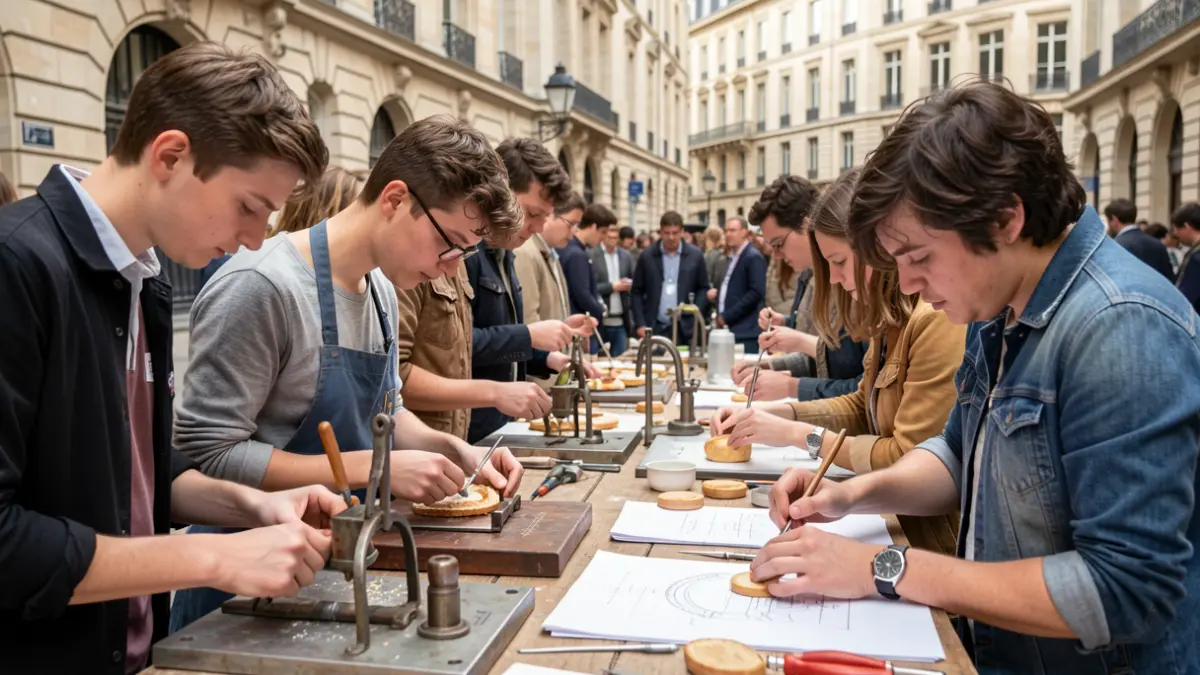 Young people demonstrating their skills at the WorldSkills regional finals in Bordeaux.
