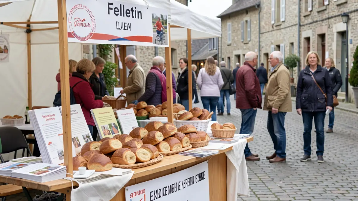 Adapei de la Creuse brioche stand at the Felletin market.
