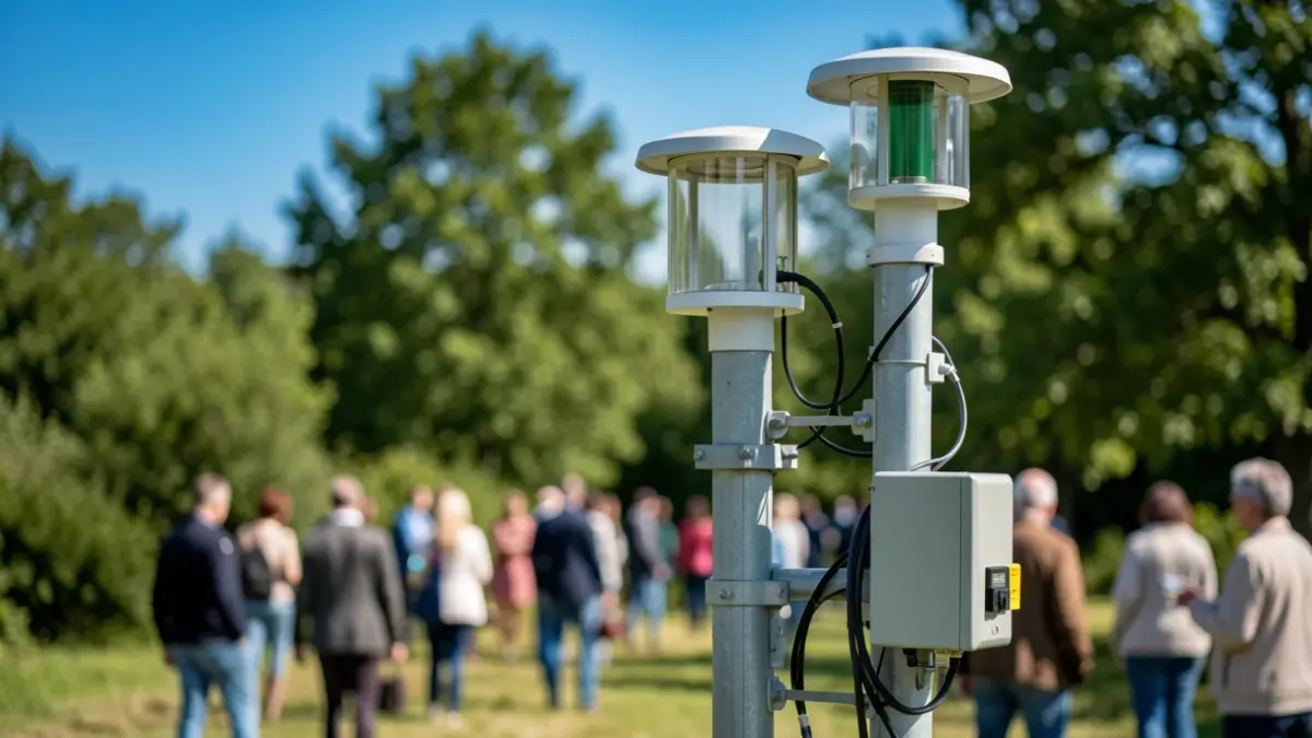 Image générique de matériel de surveillance de la qualité de l'air en extérieur.