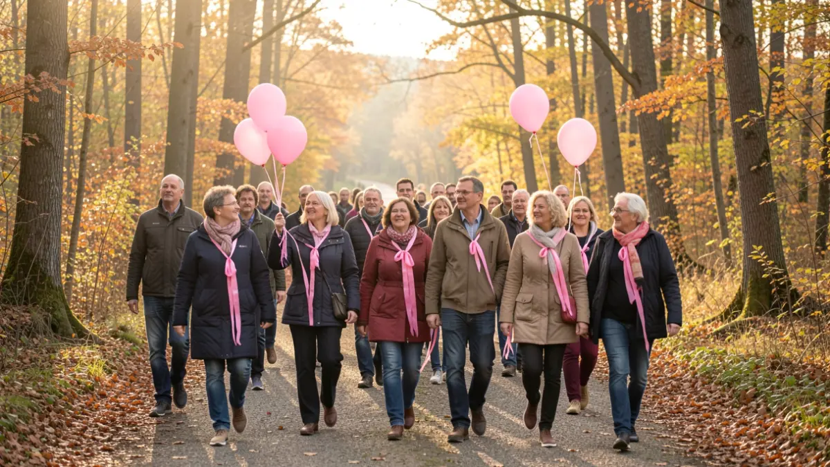 Generic image of participants in an October Rose walk in a Nouvelle-Aquitaine landscape.
