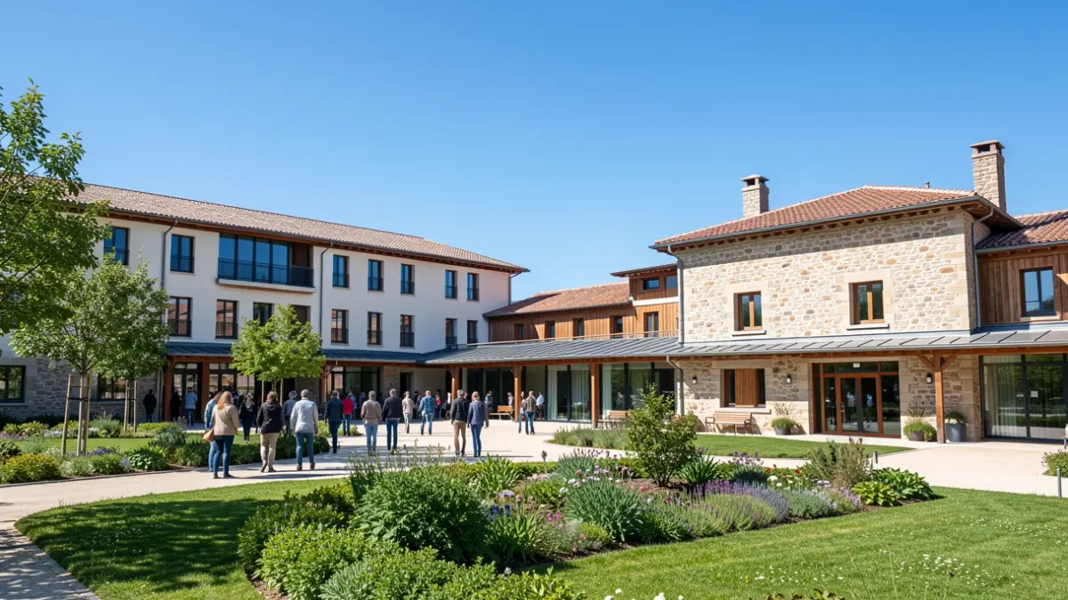 Vue extérieure du campus de l'ESTIA à Bidart, Nouvelle-Aquitaine.
