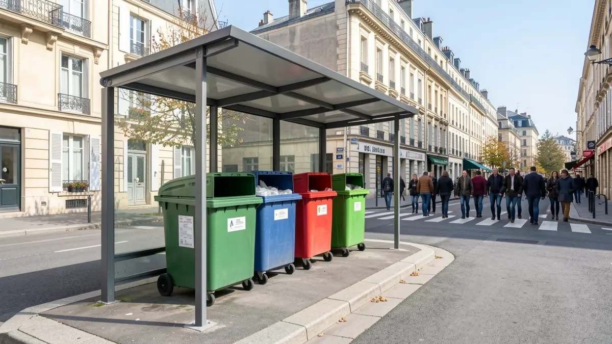 New waste collection point on Rue Jean Jaurès in Saint-Maixent-l’École.